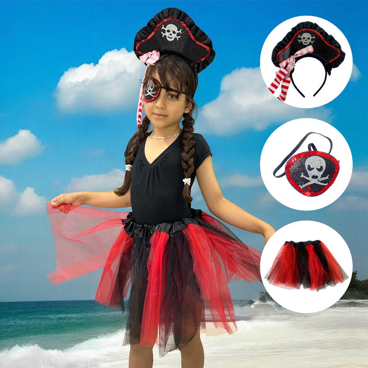 Disfraz de Pirata Rojo Infantil para Niña 🎃🧜‍♀️