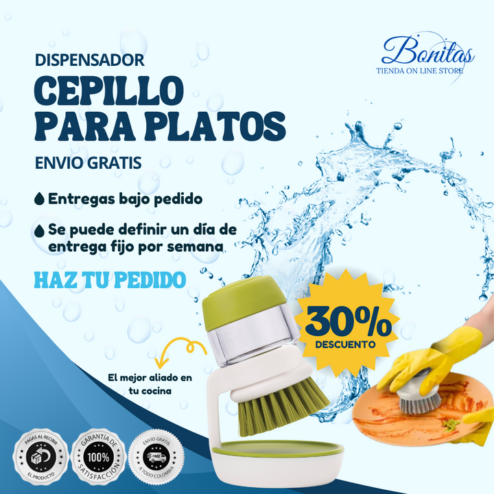 cepillo para platos con dispensador