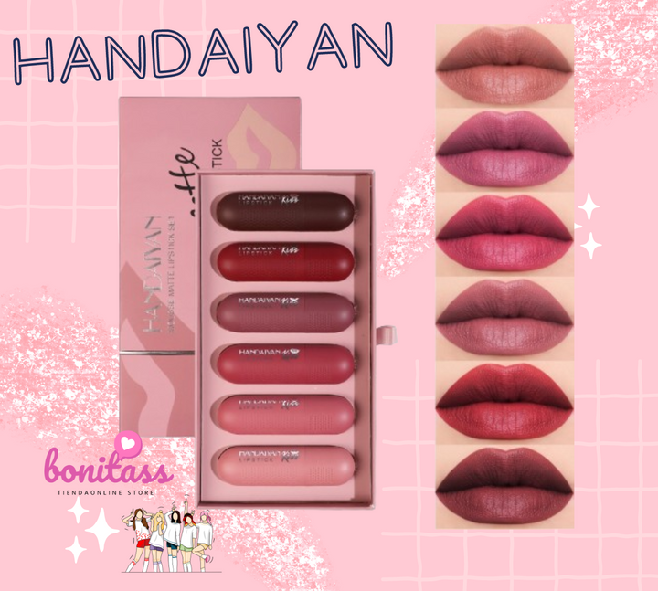 LABIALES MATTE HANDAIYAN SET POR 6 unidades 💄💋