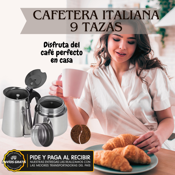 Cafetera Italiana de 9 Tazas ☕✨