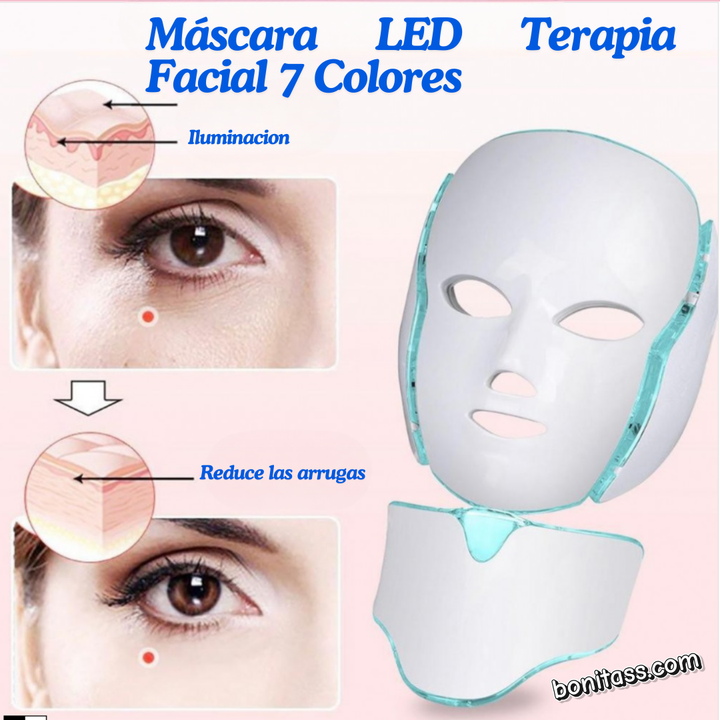 Máscara LED Terapia Facial 7 Colores ✨💆‍♀️