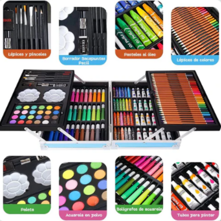 Set de Arte 145 PIEZAS 🖌️🎨 - Creatividad sin Límites