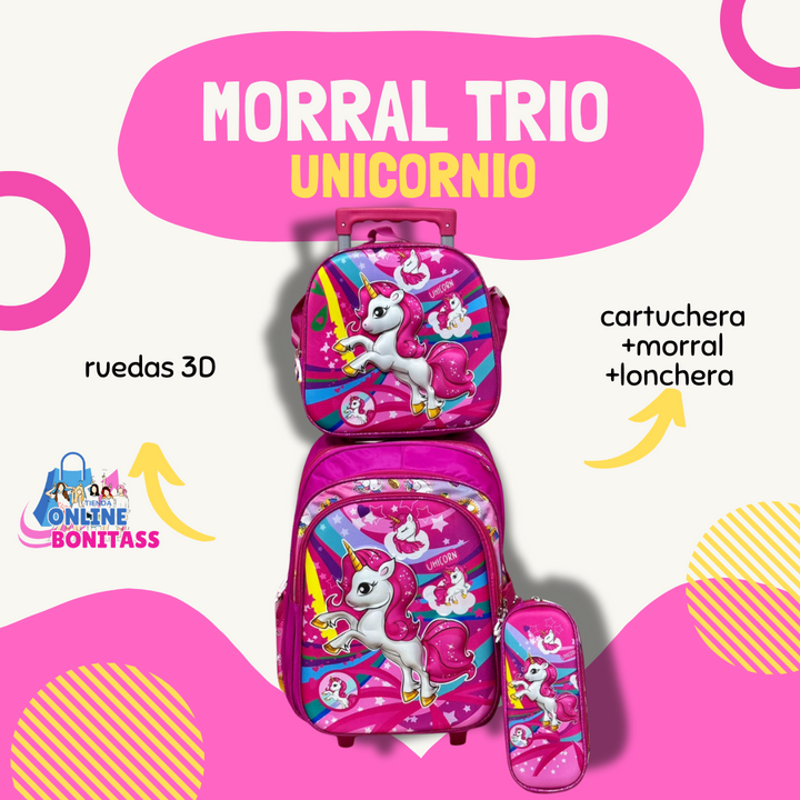 Trío Escolar RUEDAS 3D ✨📚