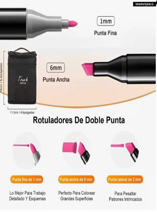 Kit Plumones Marcadores + estuche